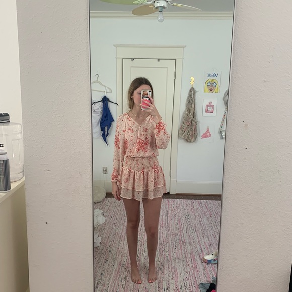 Pink and Red Floral Dress - Picture 3 of 5